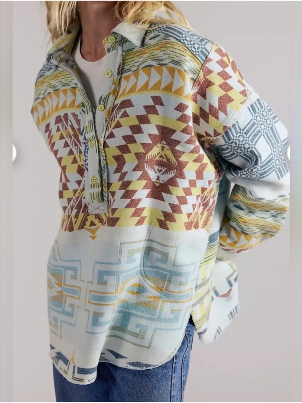 Free people Western Inspired Henley Pullover